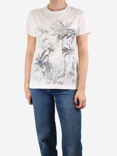 Cream floral printed t-shirt - size L Tops Christian Dior 