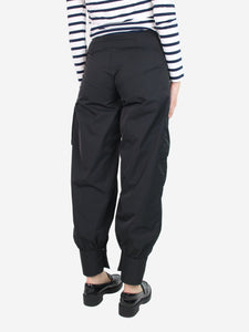 Supriyalele Black taffeta gathered low-rise trousers - size S