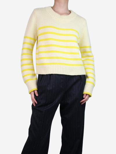Yellow cashmere-blend striped sweater - size L Knitwear La Ligne 