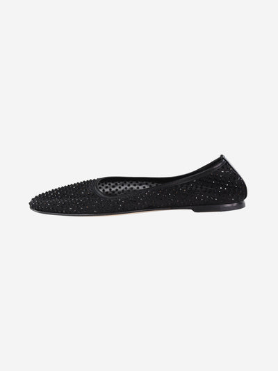 Black crystal mesh ballerina flats - size EU 38 Flat Shoes Dear Frances 