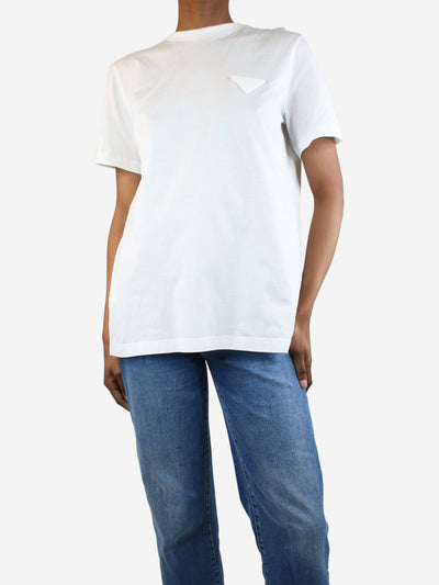 White lace-back t-shirt - size UK 10 Tops Prada 