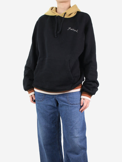 Black and khaki colour block hoodie - size UK 16 Tops Marni 
