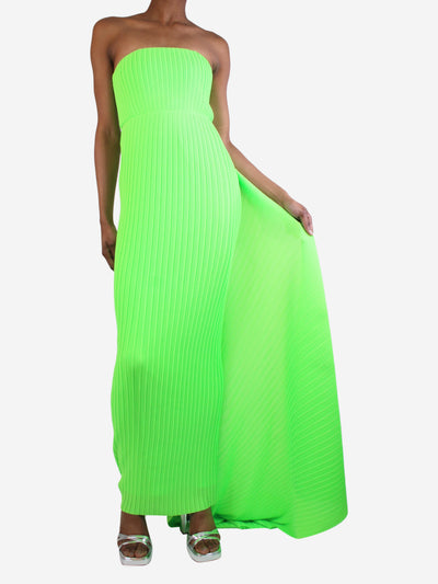 Green strapless pleated maxi dress - size UK 6 Dresses Solace London 