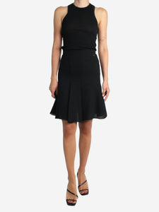 Chanel Black silk flared skirt - size UK 8