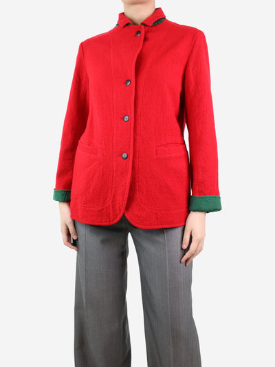 Red boucle jacket - size UK 8 Coats & Jackets Chez Vidalenc 