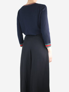Gucci Blue V-neckline wool jumper - size UK 10
