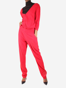 Ba&sh Red v-neck straight-leg jumpsuit - size 1