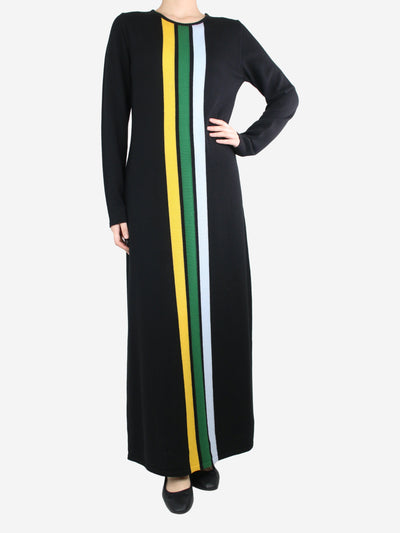 Black striped knit maxi dress - size L