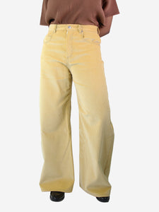 Marni Yellow wide-leg corduroy trousers - size UK 10