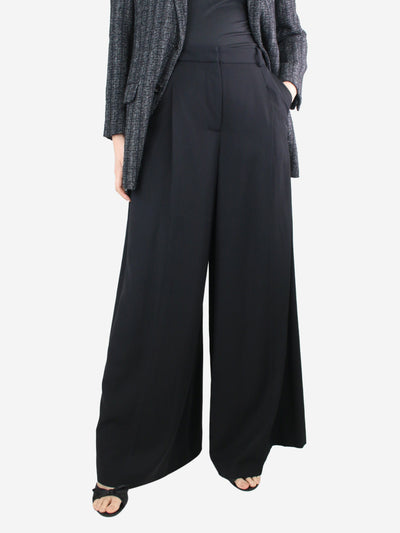 Black wide-leg trousers - size UK 8