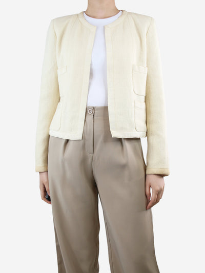 Cream tweed jacket - size UK 10 Coats & Jackets Chanel 