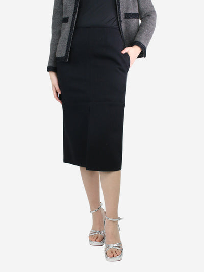 Black wool slit midi skirt - size UK 10 Skirts Celine 