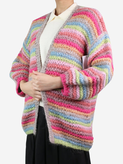 Multicoloured striped crochet cardigan - size S/M Knitwear Wyse 
