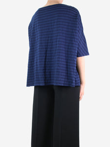 Apuntob Blue long-sleeved striped t-shirt - size UK 10