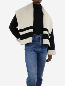 Ralph Lauren Black striped cashmere-blend jacket - size US 2