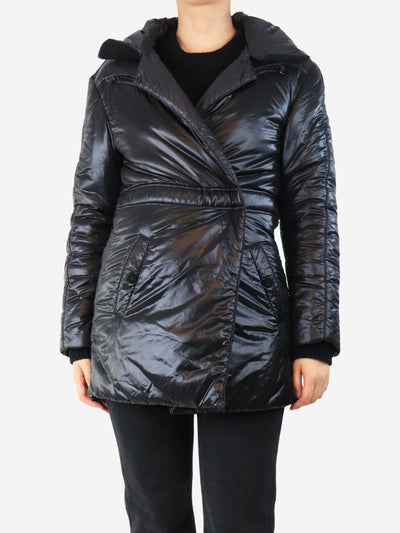 Black hooded puffer jacket - size UK 8 Coats & Jackets Chanel