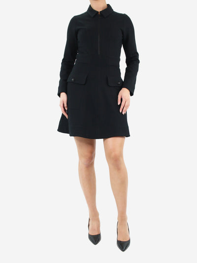 Black half-zip pocket dress - size UK 10 Dresses ME+EM 