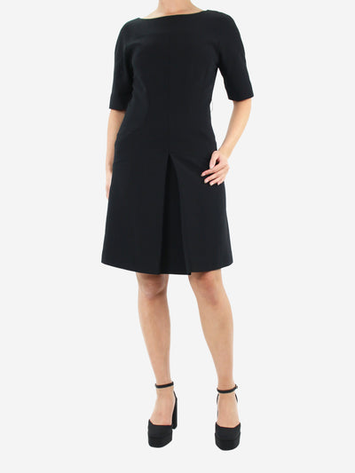 Black short-sleeved wool dress - size UK 10 Dresses Fendi 