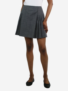 Miu Miu Grey pleated checkered mini skirt - size IT 38