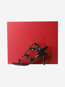 Valentino Black rockstud high-heel leather sandals - size EU 35