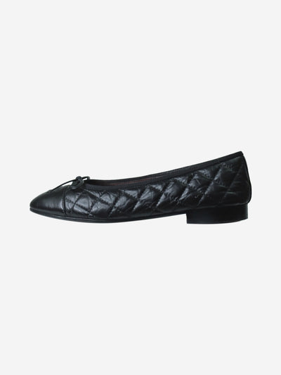 Black diamond quilted ballet flats - size EU 37 (UK 4) Flat Shoes Chanel 