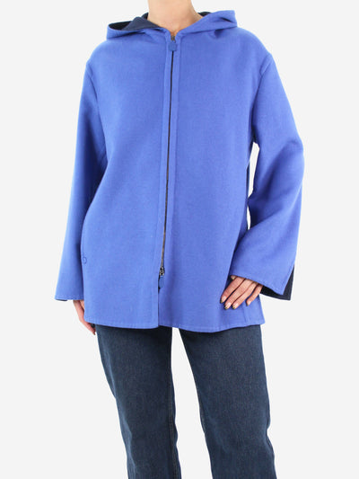 Blue hooded wool zipped jacket - size M Coats & Jackets Bamford 