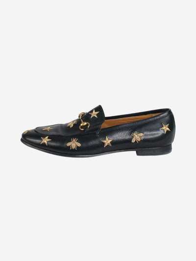 Black embroidered Horsebit loafers - size EU 39