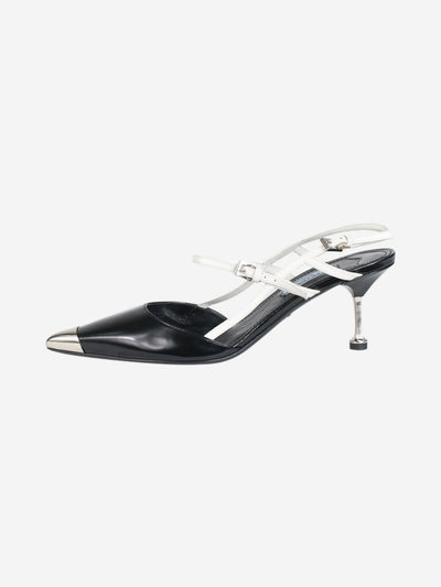 Black leather slingback heels - size EU 39