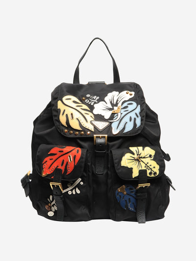 Prada Black PRADA Backpack Nylon Black Auth 110536 - size Prada