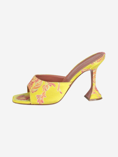 Yellow floral patterned sandal heels - size EU 40
