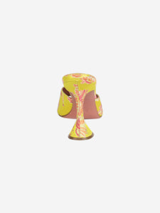 Amina Muaddi Yellow floral patterned sandal heels - size EU 40
