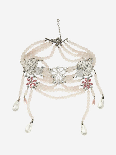 Pink beaded bejewelled choker Necklaces Christian Dior 