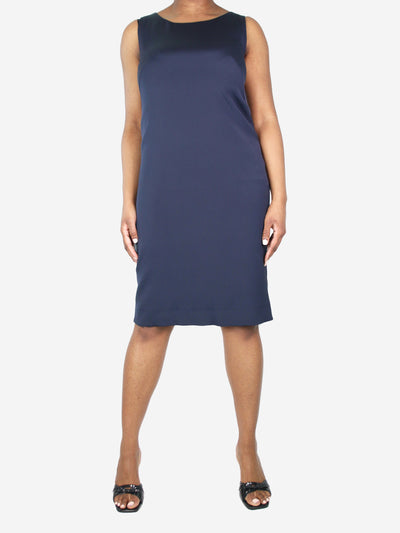 Blue sleeveless midi dress - size UK 16 Dresses Akris 