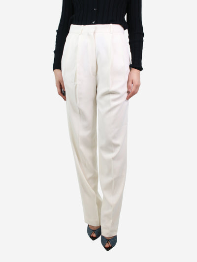 Cream pleated tailored trousers - size UK 8 Trousers Celine 