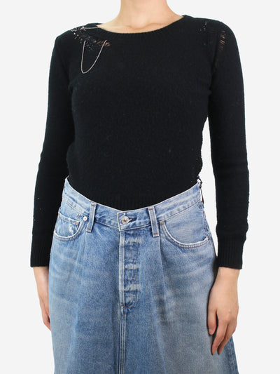Black embelished jewel detail jumper - size M Knitwear Saint Laurent 