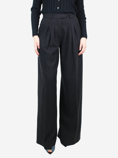 Black high-rise cut wool tailored trousers - size UK 10 Trousers Etro 