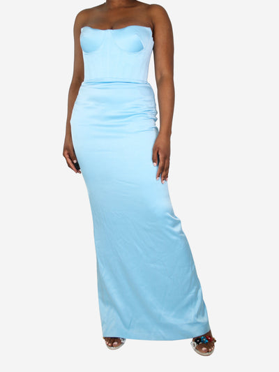 Light blue strapless corset dress - size UK 12 Dresses Alex Perry 