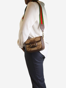 Gucci Brown Monogram Horsebit 1955 mini bag