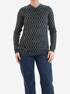 Marni Black metallic knit jumper - size UK 4