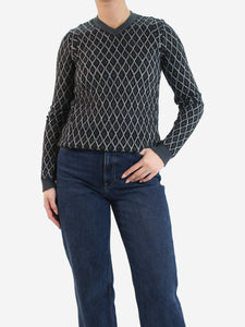 Marni Black metallic knit jumper - size UK 4