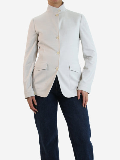 Light grey blazer with draw stripe - size UK 10 Coats & Jackets Loro Piana 