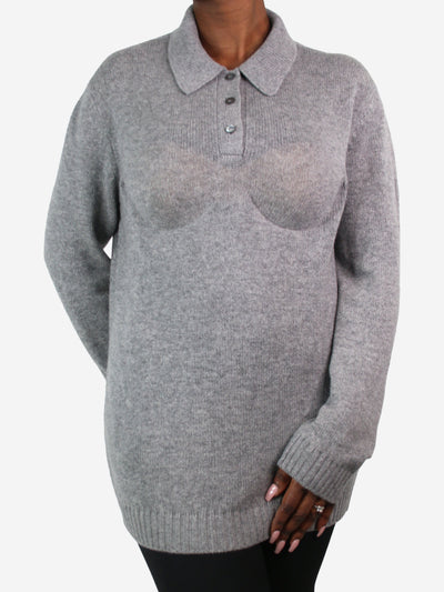 Grey polo cashmere jumper - size M Knitwear Prada 