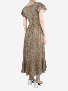 Doen Multi belted floral-print cotton-blend midi dress - size S