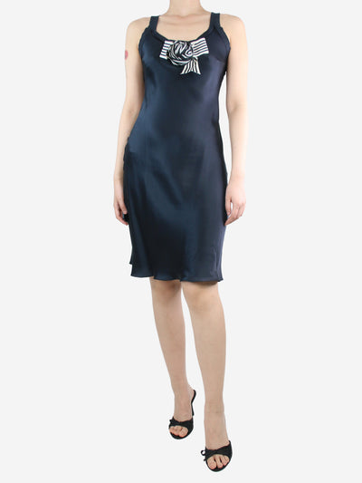 Navy blue silk slip dress - size UK 8 Dresses Lanvin 