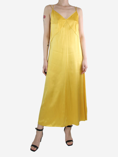 Yellow sleeveless silk midi dress - size UK 10 Dresses Forte Forte 