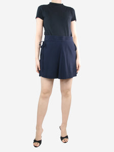 Chloe Blue side-tie detail mini skirt - size UK 10