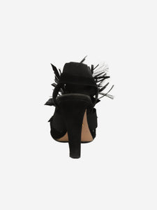 Prada Black strappy feather detail sandals heels - size EU 41
