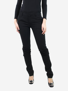 Saint Laurent Black slim-fit wool trousers - size UK 10