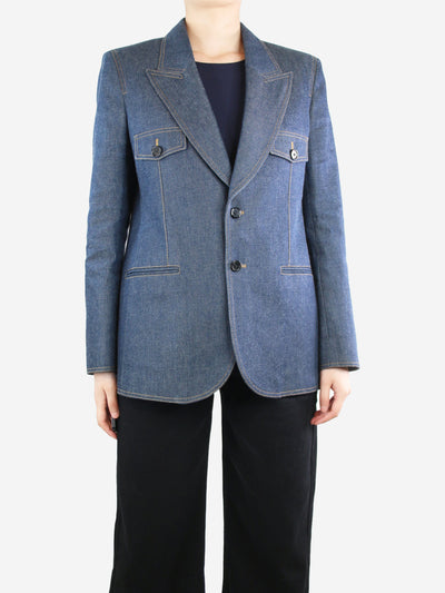 Blue single-breasted denim blazer - size UK 14 Coats & Jackets Saint Laurent 