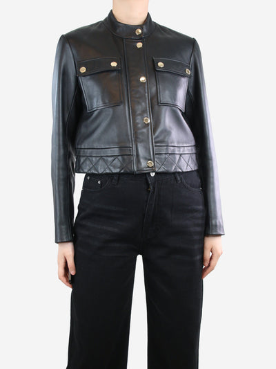 Black leather jacket - size UK 12 Coats & Jackets Sandro 